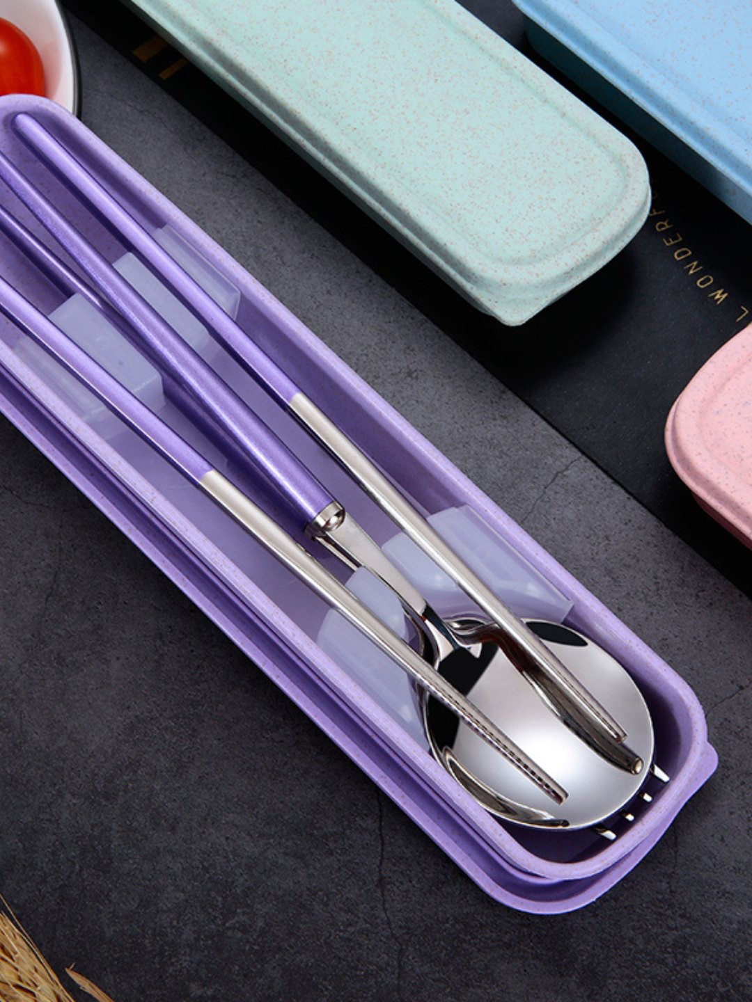 

YELONA Purple 20 Pieces Cutlery with Portable Box