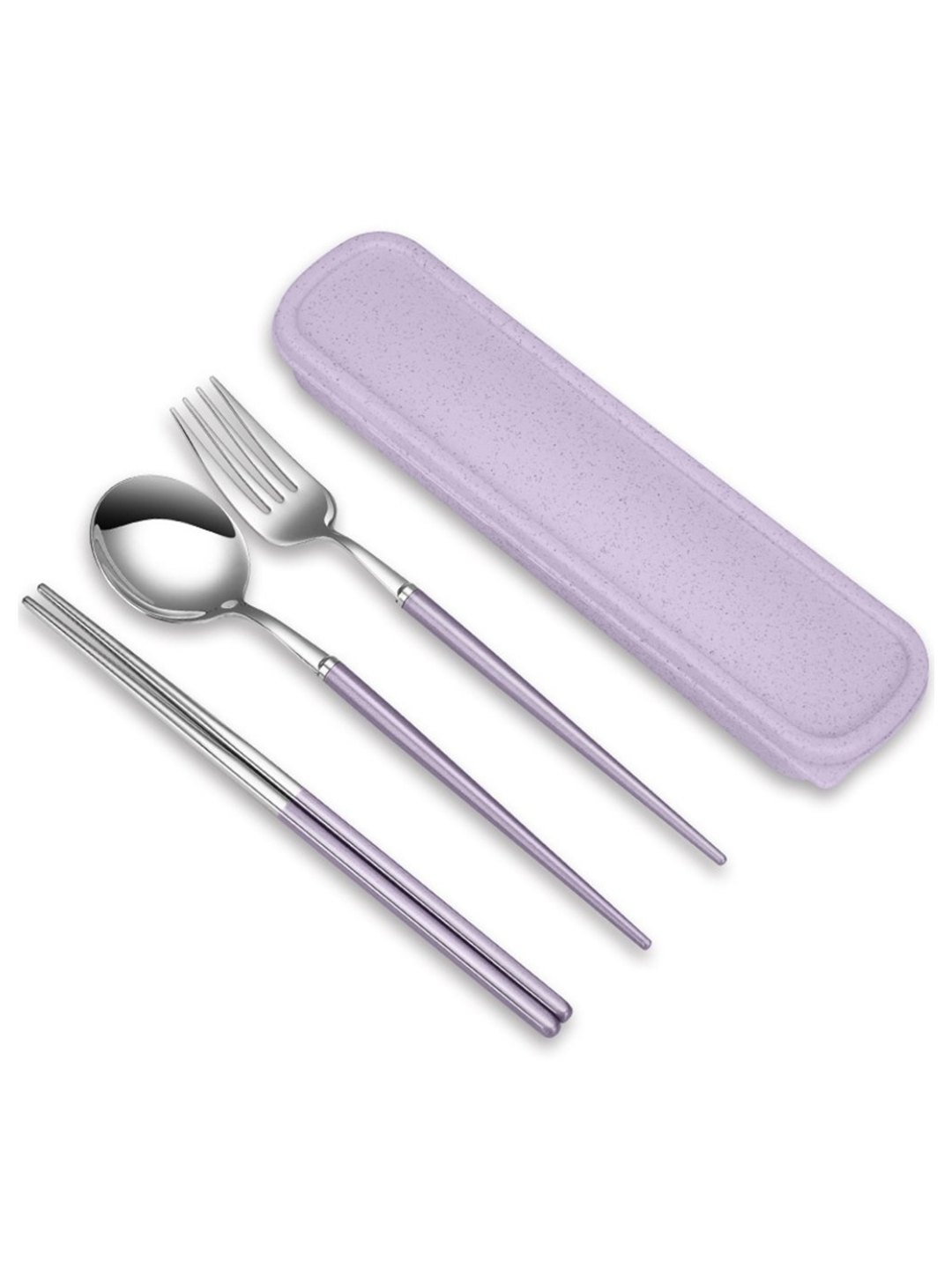 

YELONA Purple 4 Pieces Steel Cutlery With Portable Box