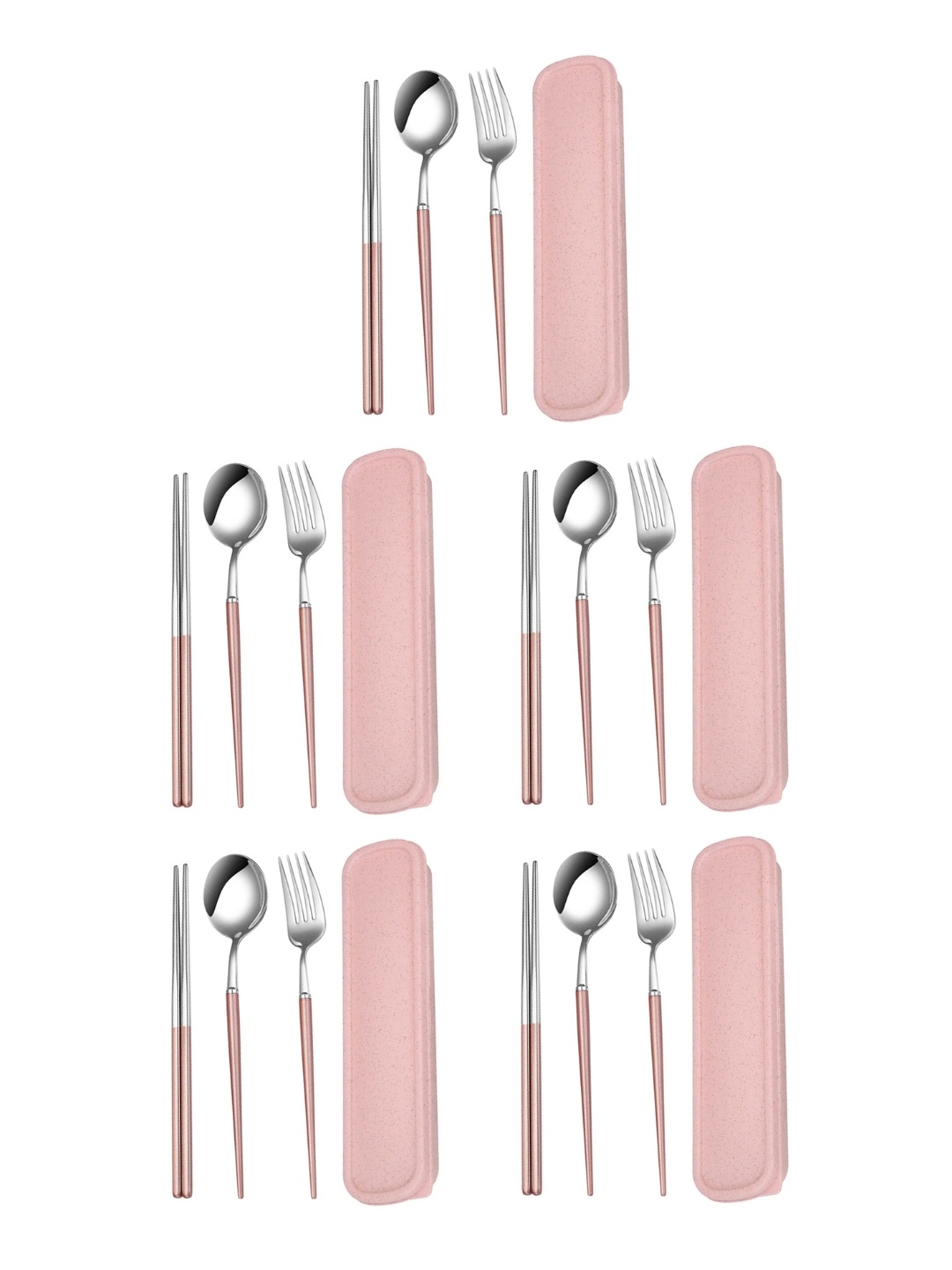 

YELONA Pink 20 Pieces Stainless Steel Cutlery With Portable Box