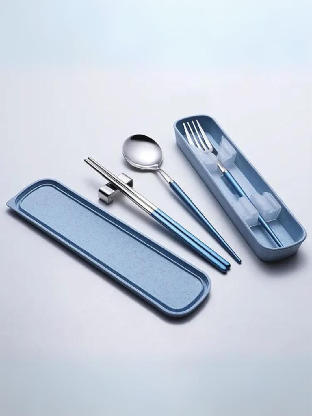 

YELONA Blue 4 Pieces Stainless Steel Cutlery with Portable Box