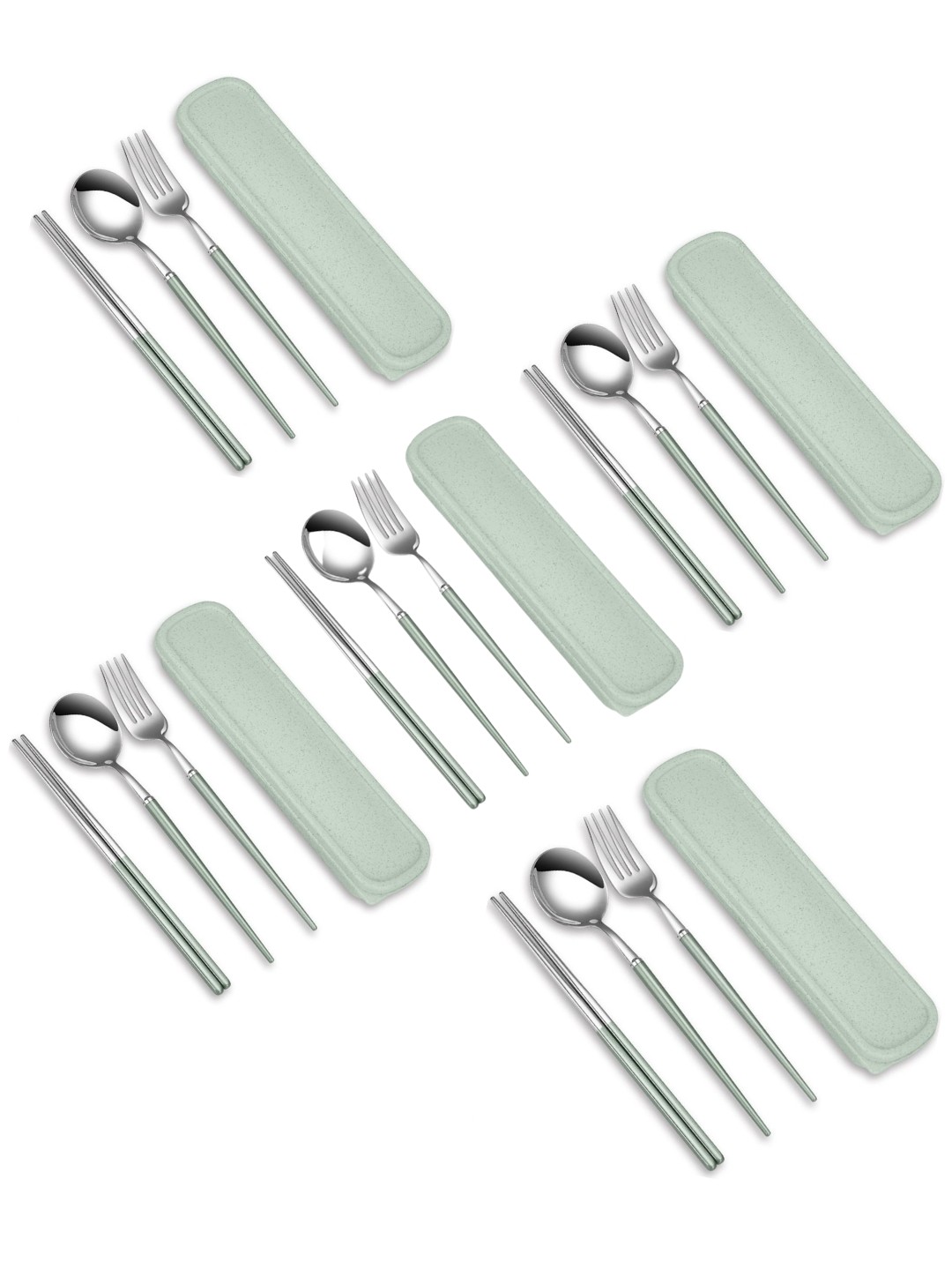

YELONA Green 20 Pieces Mixed Cutlery Set With Portable Box