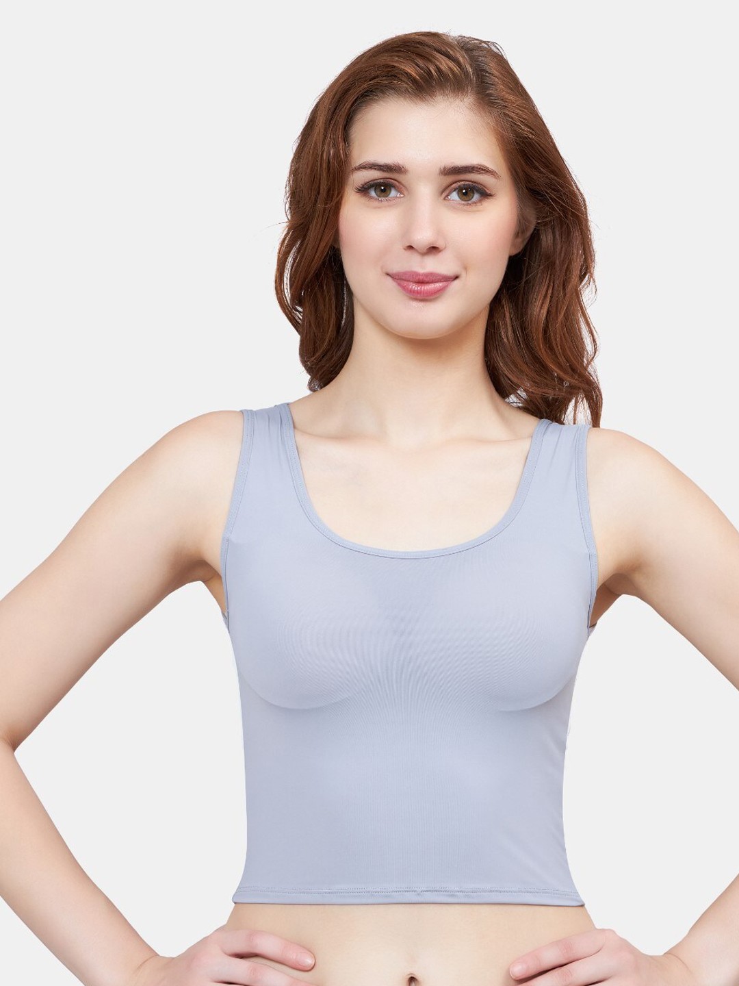 

PLUMBURY Lightly-Padded Camisole, Grey