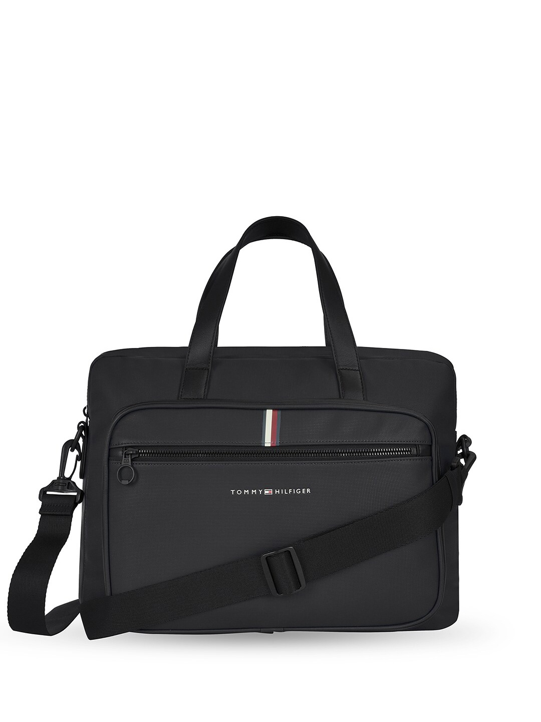 

Tommy Hilfiger Men Textured Laptop Bag - 38.1 cm, Black