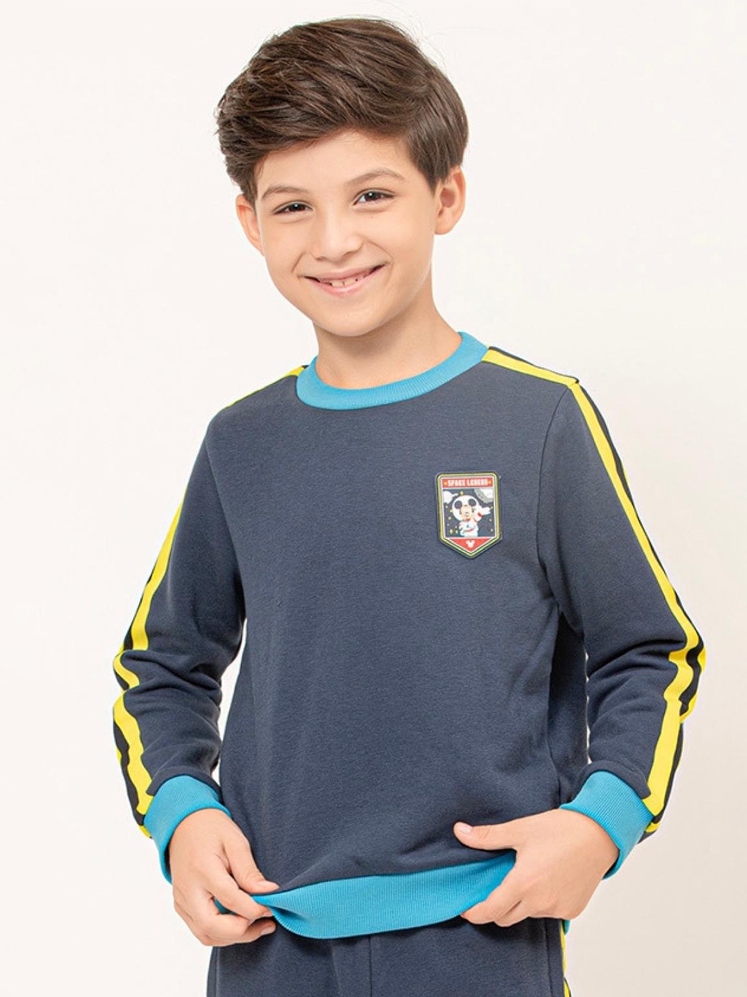 

One Friday Boys Mickey Mouse Applique Sweatshirt, Navy blue