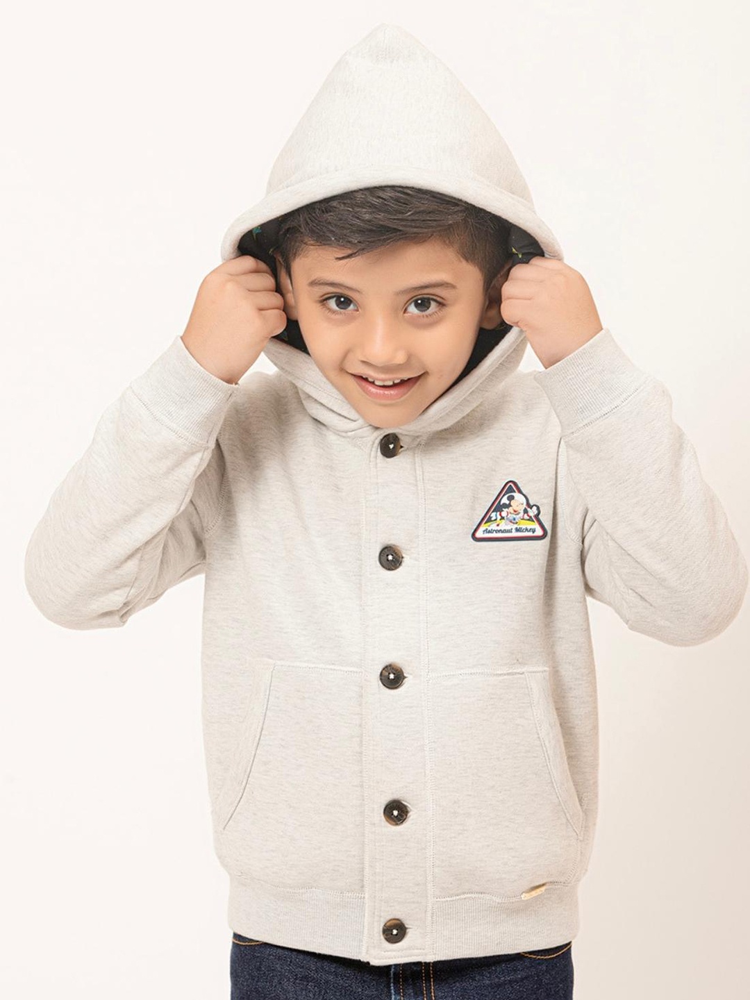 

One Friday Girls Hooded Cotton Sweatshirt, Grey