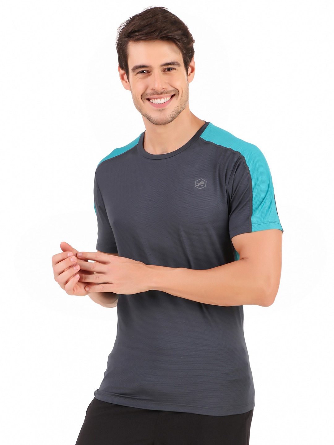 

REDESIGN Round Neck Dry Fit Sports T-shirt, Grey