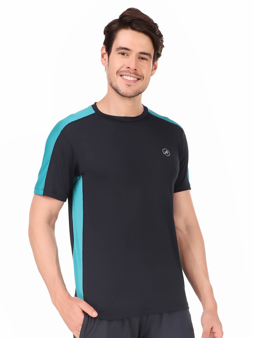 

REDESIGN Round Neck Dry Fit Sports T-shirt, Navy blue
