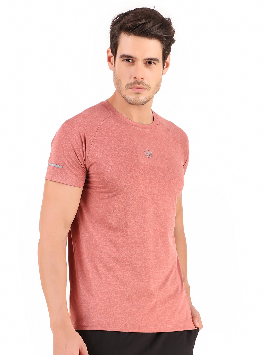 

REDESIGN Raglan Sleeve Training or Gym Dry Fit T-shirt, Orange