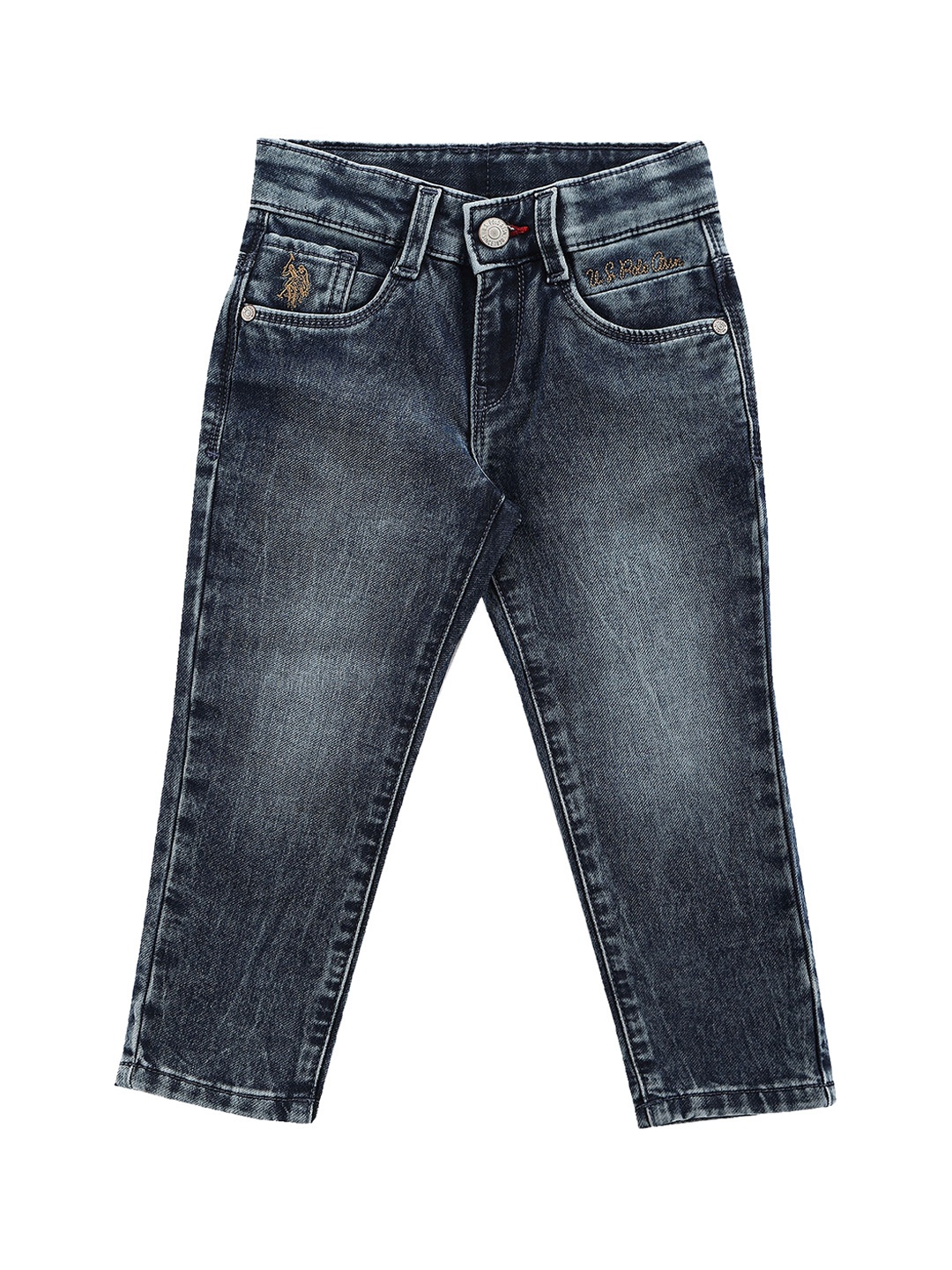 

U.S. Polo Assn. Kids Boys Slim Fit Light Fade Clean Look Cotton Jeans, Blue