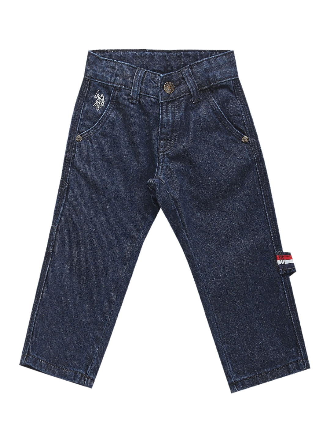 

U.S. Polo Assn. Kids Boys Relaxed Fit Clean Look Stretchable Cotton Jeans, Blue