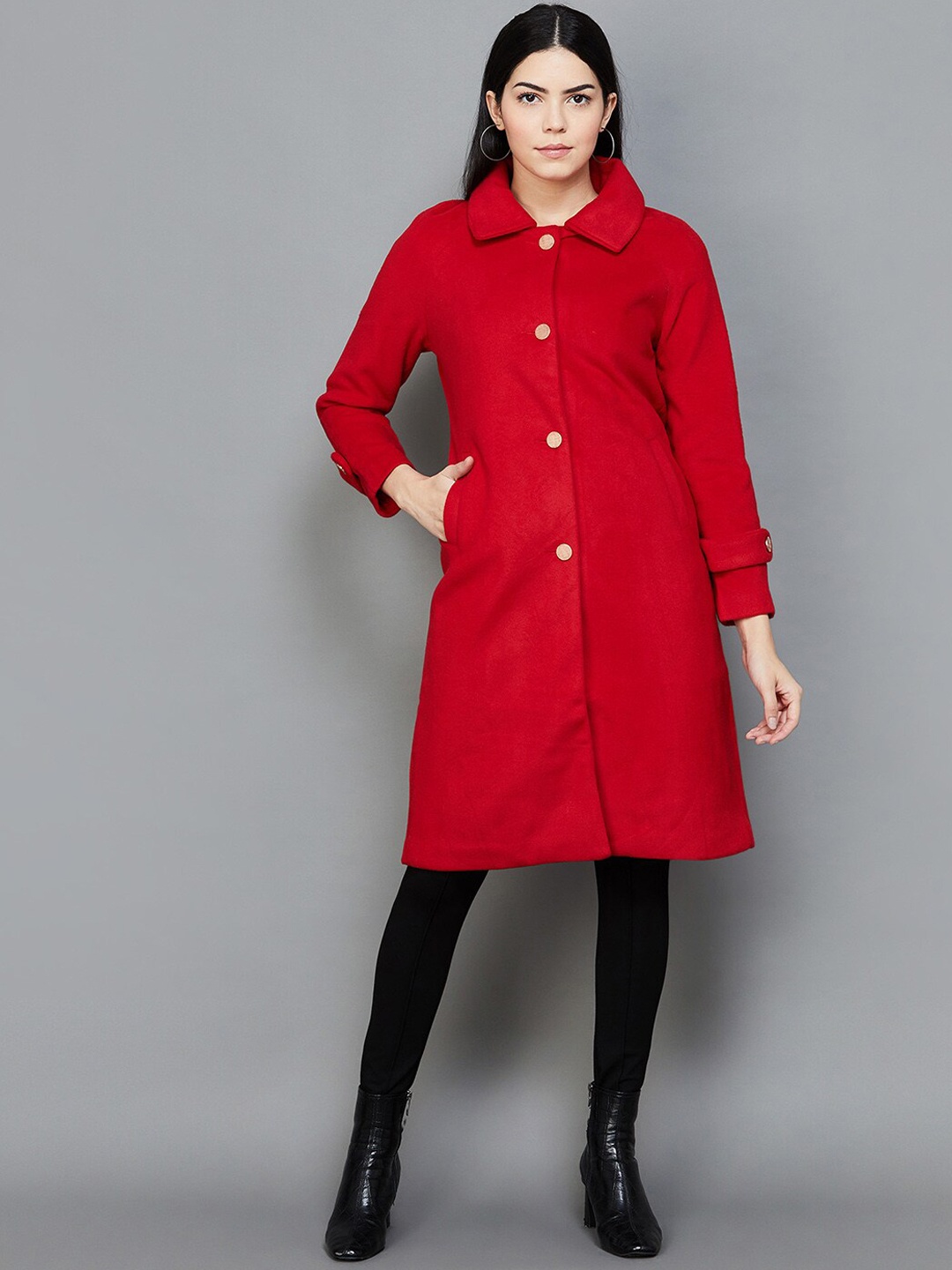 

CODE by Lifestyle Spread Collar Longline Tailored Jacket, Red