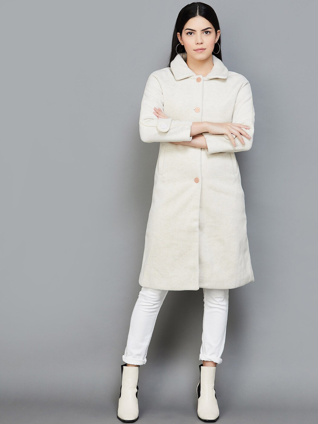 CODE by Lifestyle Spread Collar Longline Tailored Jacket, White