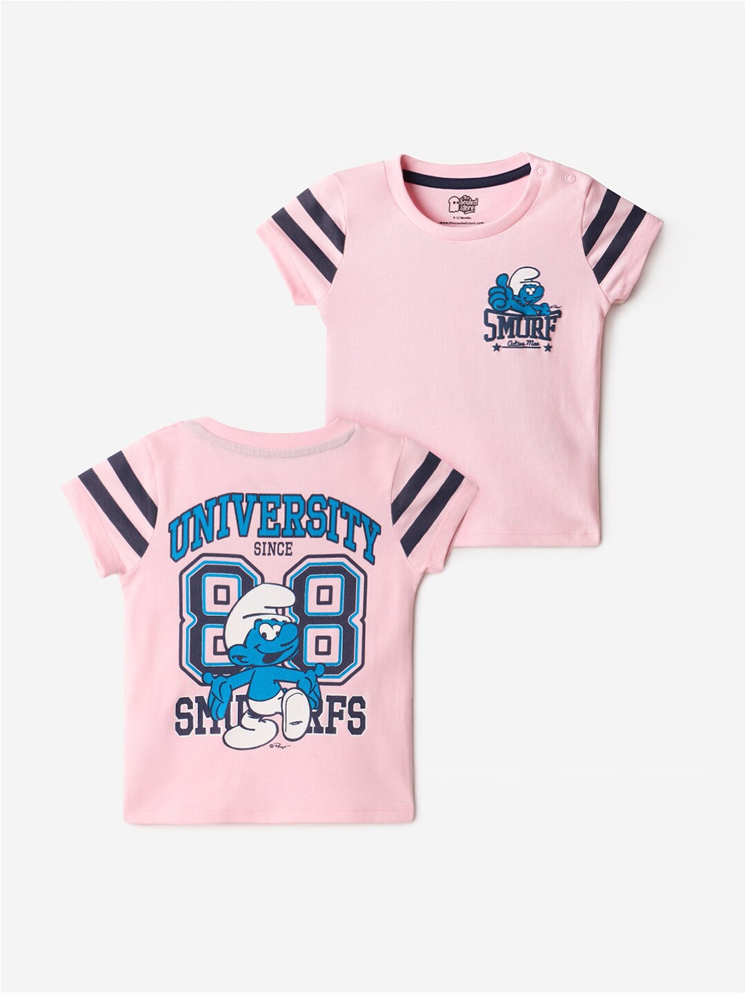 

The Souled Store Girls Graphic Printed Pure Cotton T-shirt, Pink