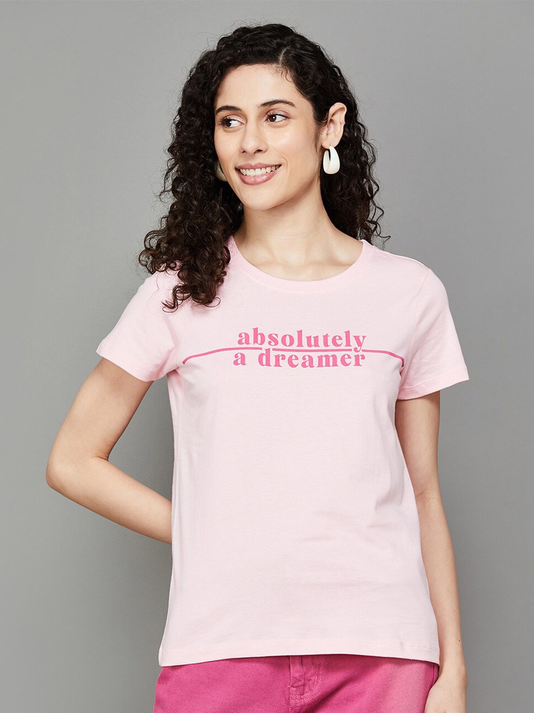 

Fame Forever by Lifestyle Typographic Printed Pure Cotton T-shirt, Pink