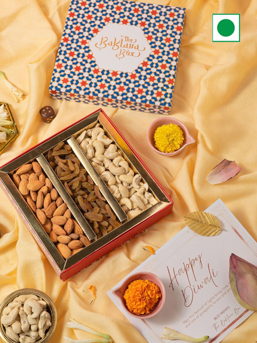 

The Baklava Box Assorted Diwali Dry Fruits Gift Box - 250 gm, Red