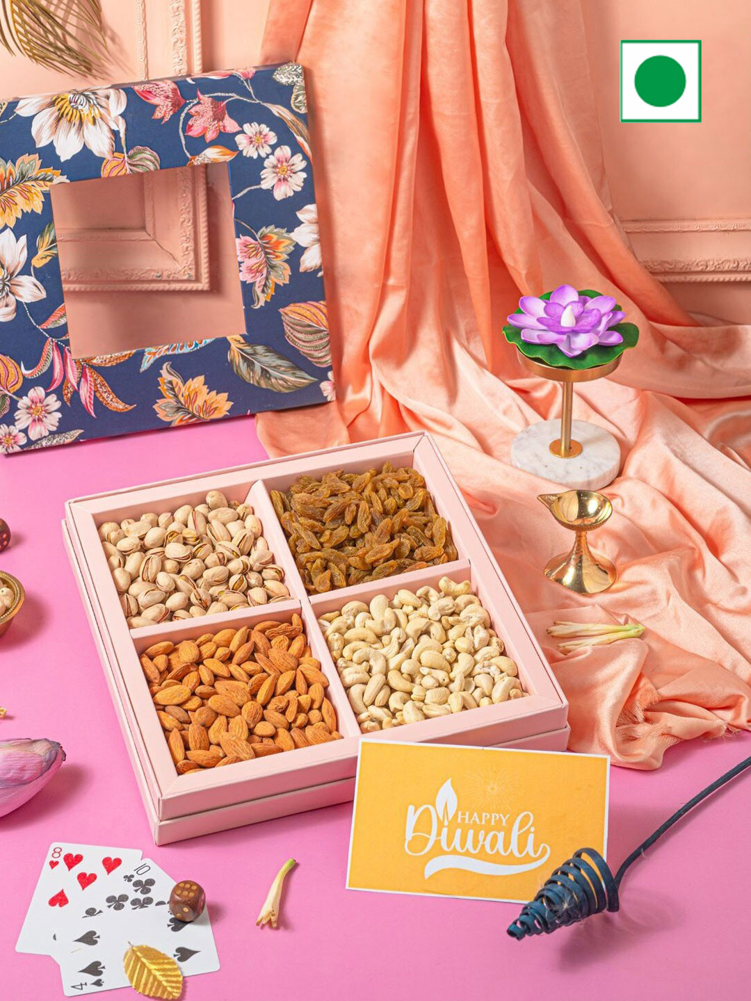 

The Baklava Box Assorted Diwali Dry Fruits Gift Box - 1 Kg, Blue