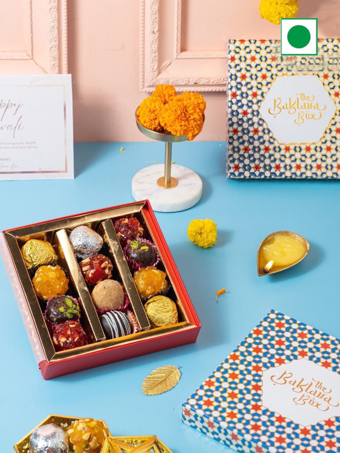 

The Baklava Box Assorted Gourmet Ladoo, Red