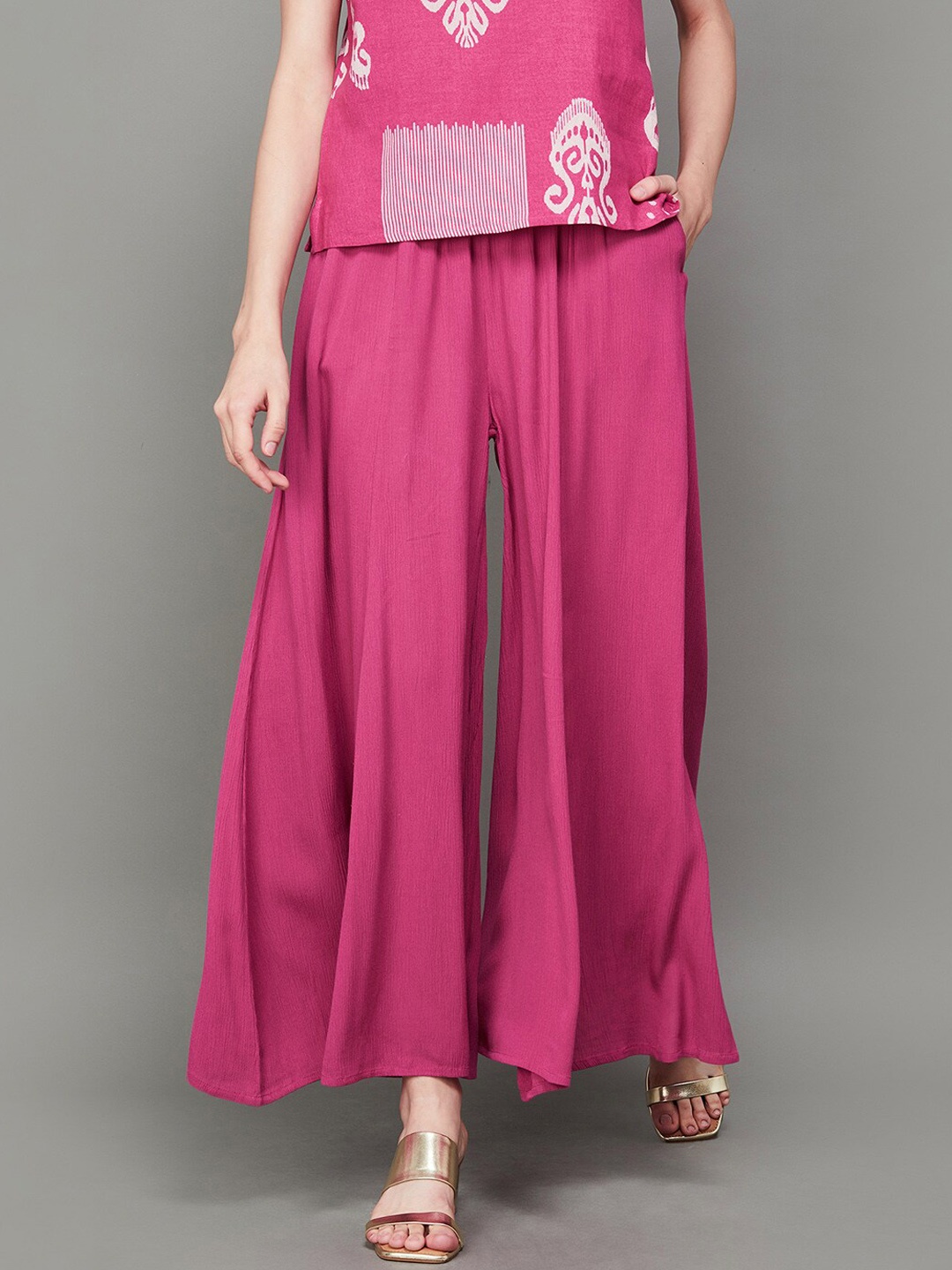 

Colour Me by Melange Women Culottes Trousers, Pink