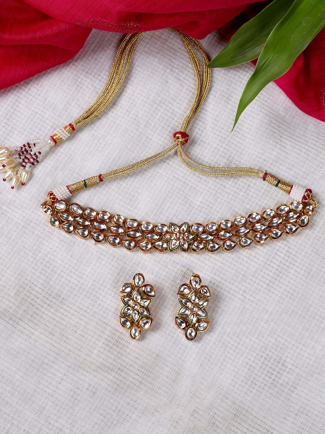 

FIROZA Gold Plated Kundan Studded Jewellery Set
