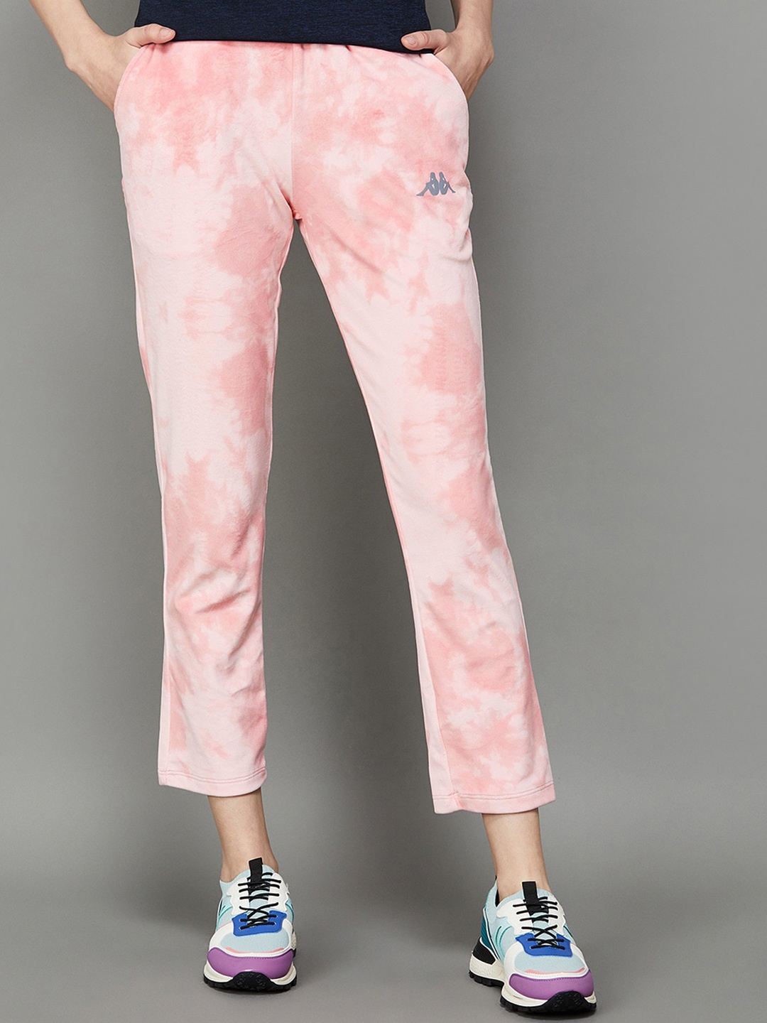 

Kappa Women Abstract Printed Mid-Rise Cotton Trousers, Pink