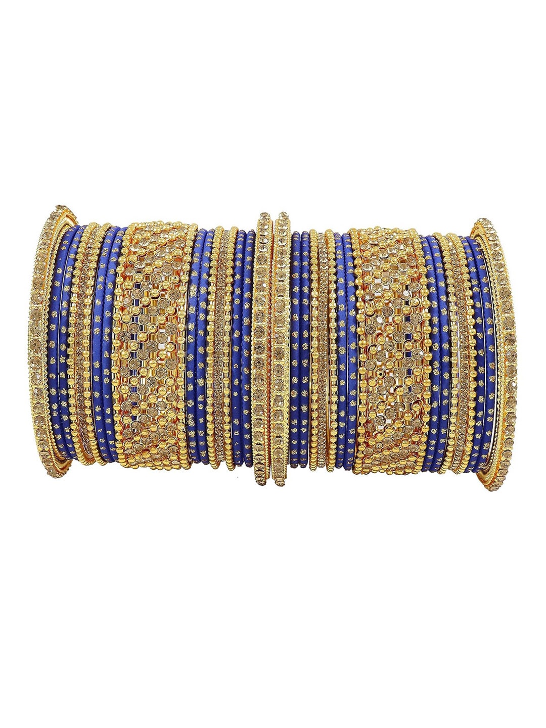 

NMII Set Of 38 Artificial Stones Bangles, Gold