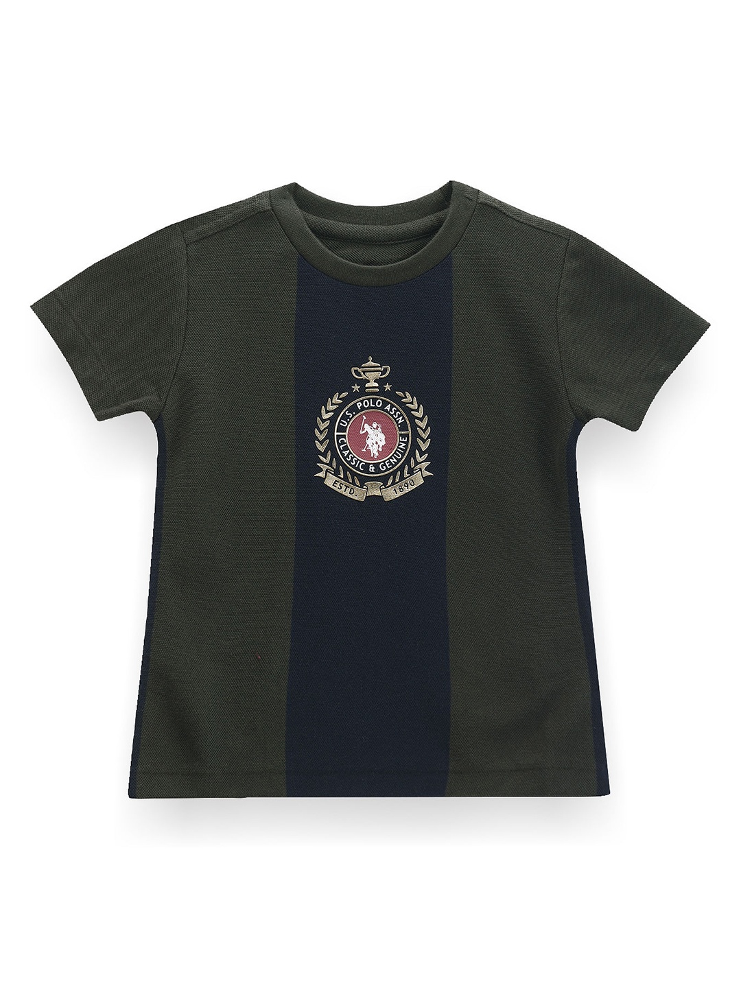 

U.S. Polo Assn. Kids Boys Graphic Printed Cotton T-shirt, Green