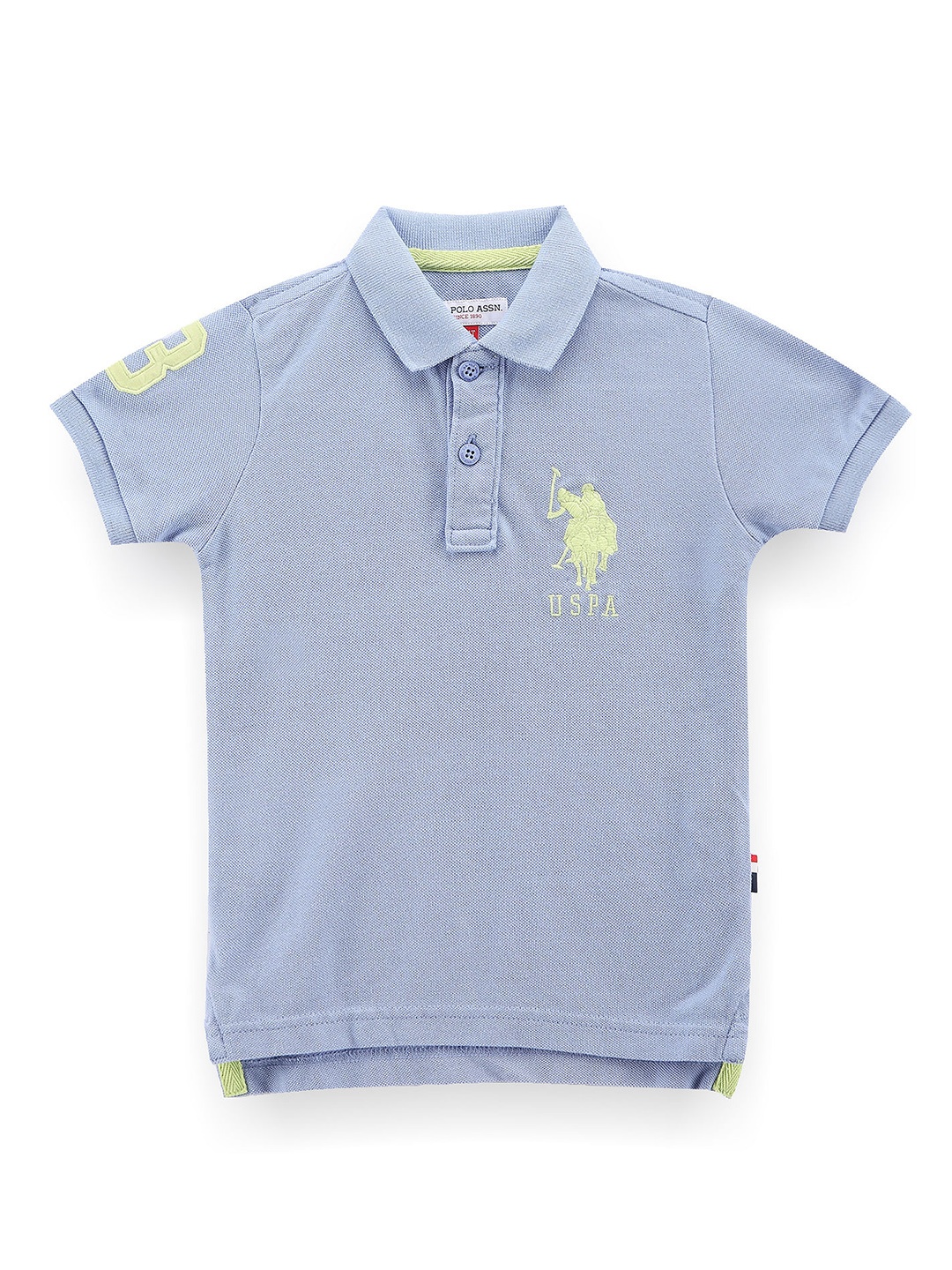 

U.S. Polo Assn. Kids Boys Polo Collar Regular Fit Cotton T-shirt, Blue