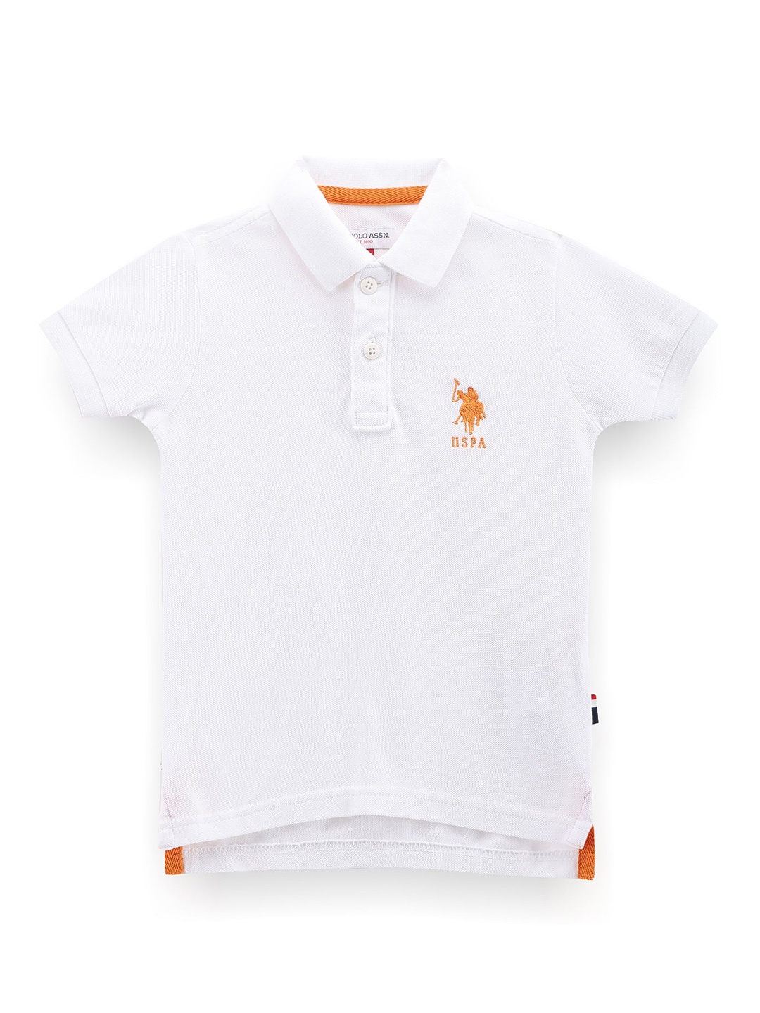 

U.S. Polo Assn. Kids Boys Polo Collar Regular Fit Cotton T-shirt, White
