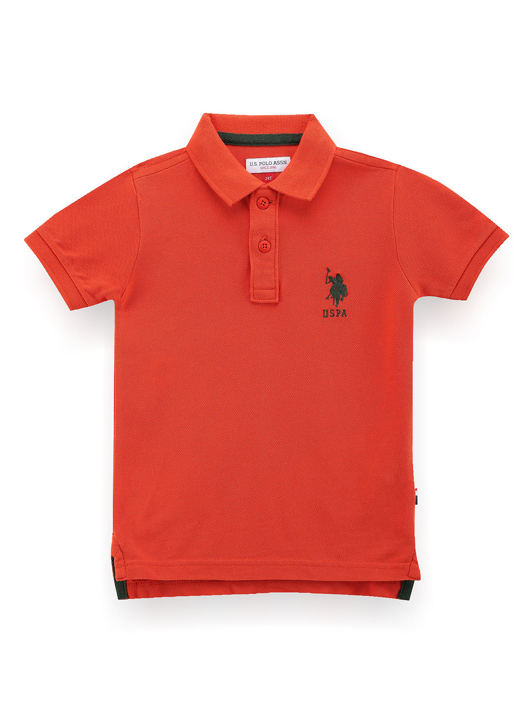 

U.S. Polo Assn. Kids Boys Polo Collar Cotton T-shirt, Orange