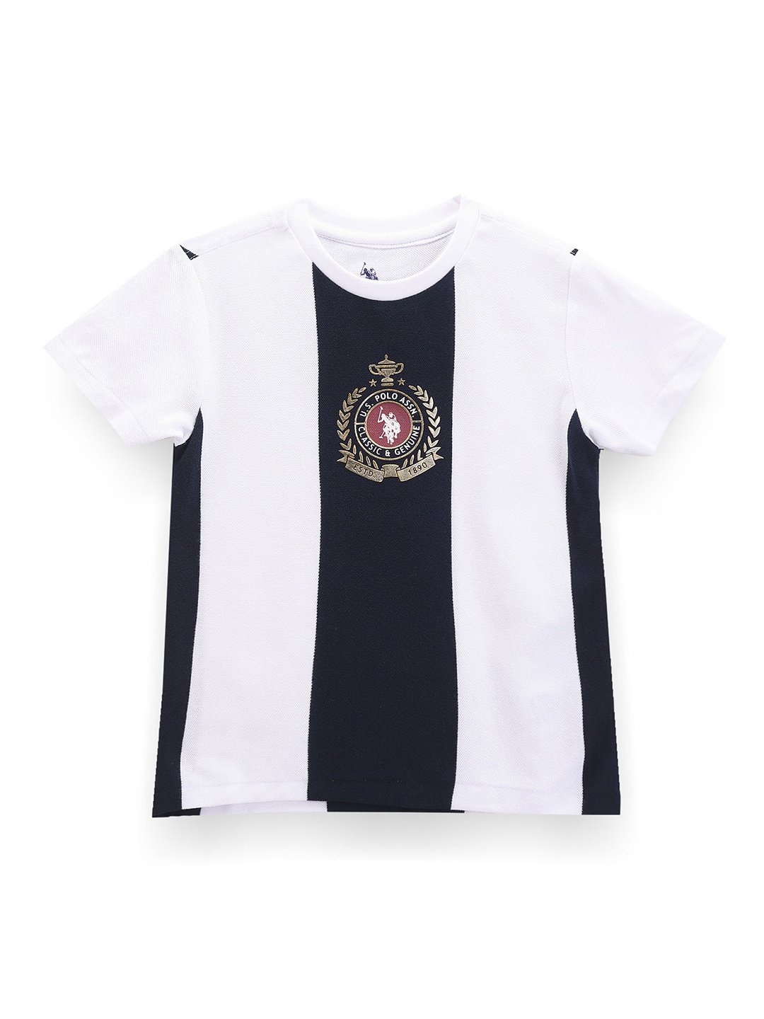 

U.S. Polo Assn. Kids Boys Brand Logo Printed Cotton T-shirt, White
