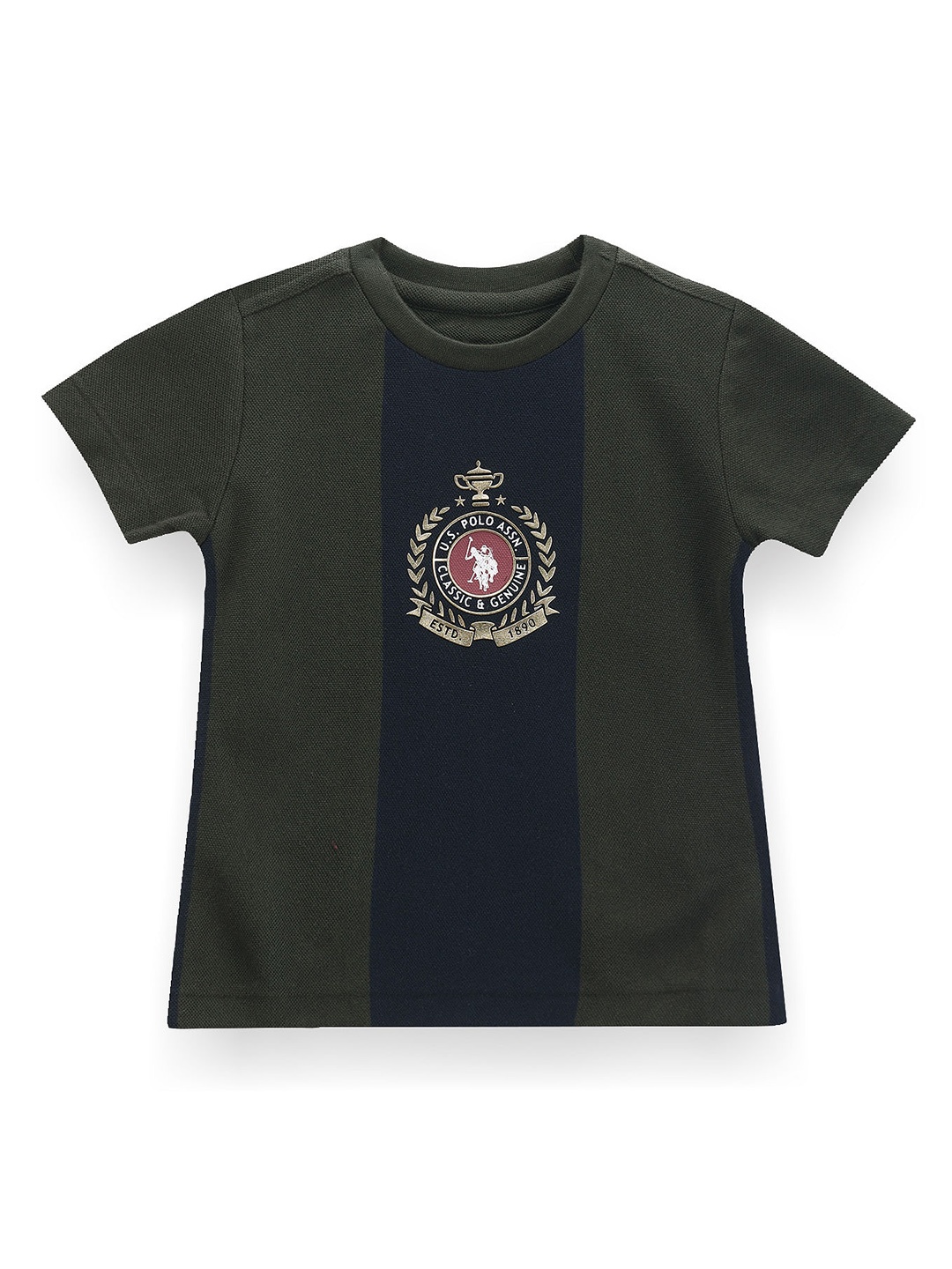 

U.S. Polo Assn. Kids Boys Brand Logo Printed Cotton T-shirt, Green
