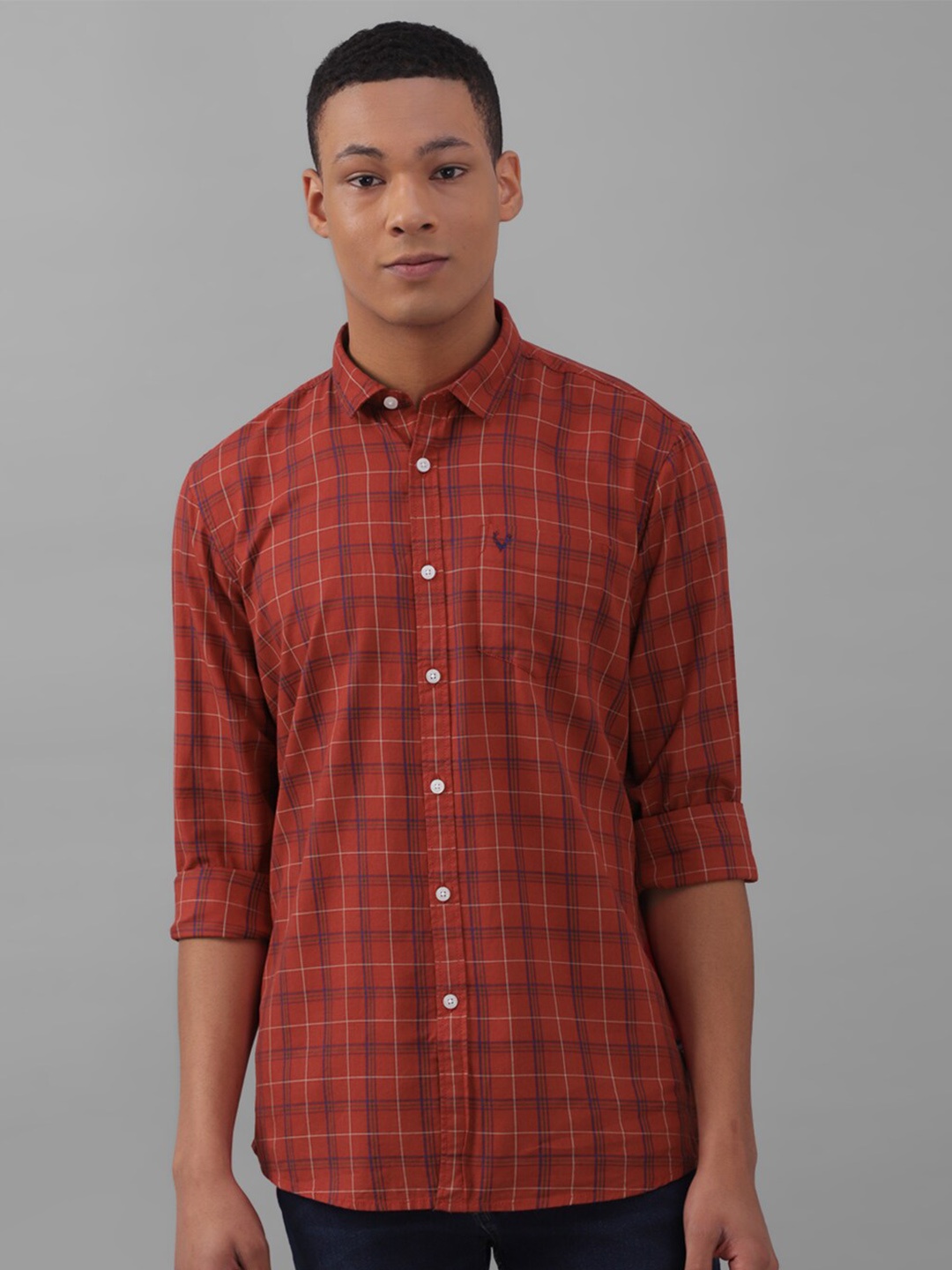 

Allen Solly Custom Tartan Checked Pure Cotton Casual Shirt, Maroon
