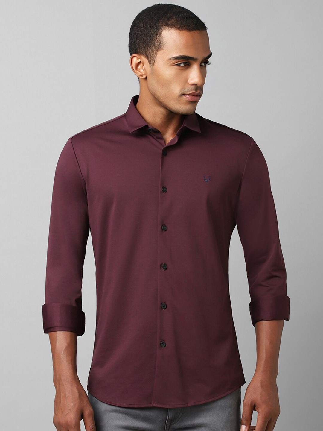 

Allen Solly Slim Fit Spread Collar Casual Shirt, Maroon