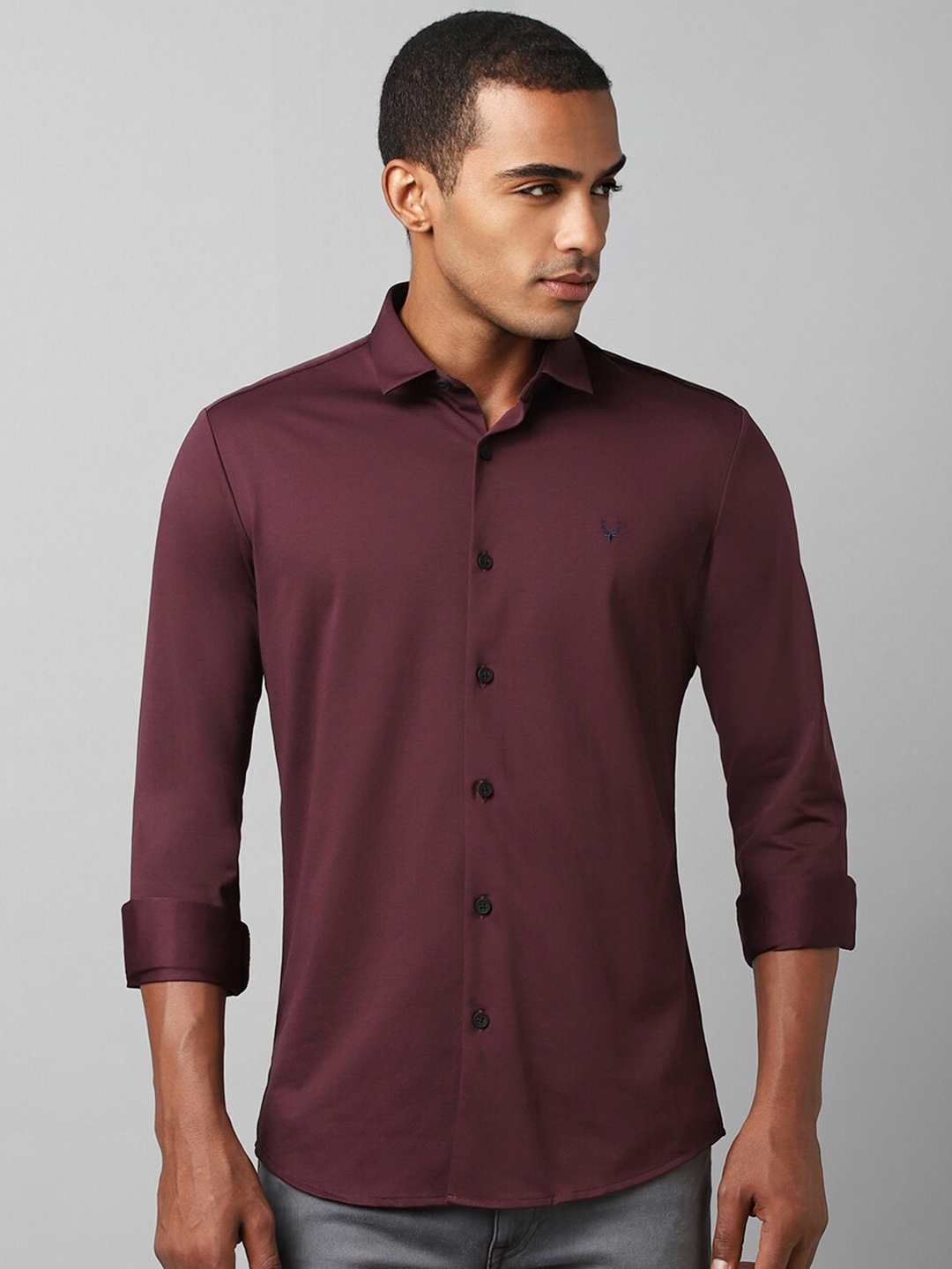 

Allen Solly Slim Fit Spread Collar Casual Shirt, Maroon