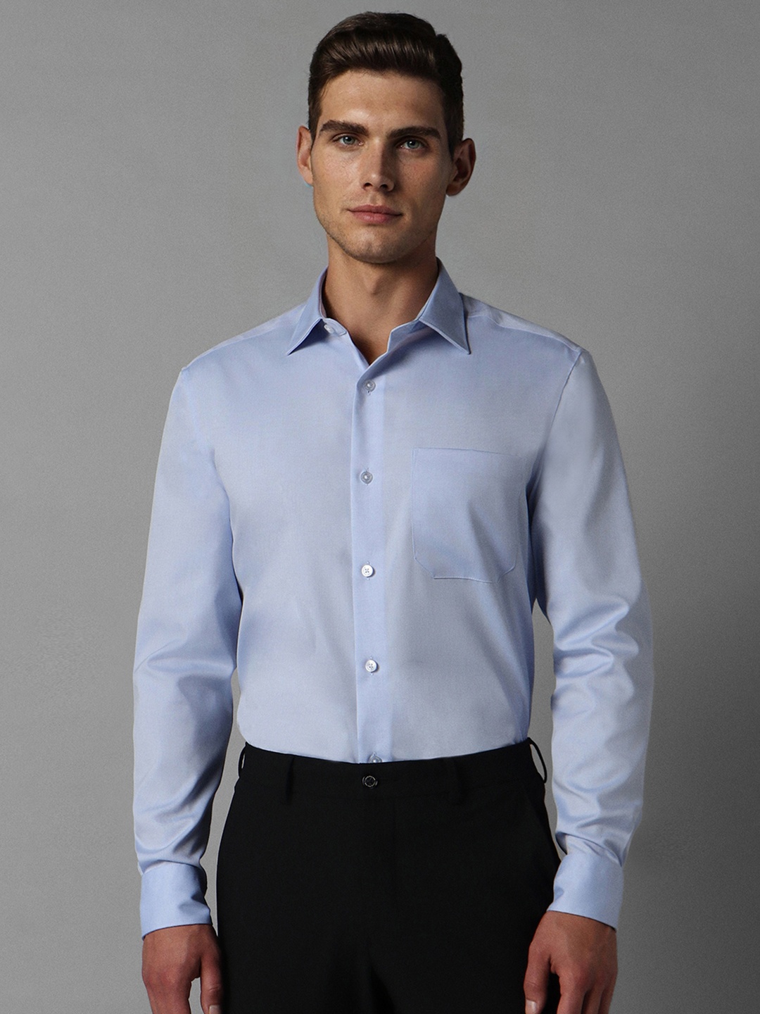 

Louis Philippe Men Blue Opaque Formal Shirt