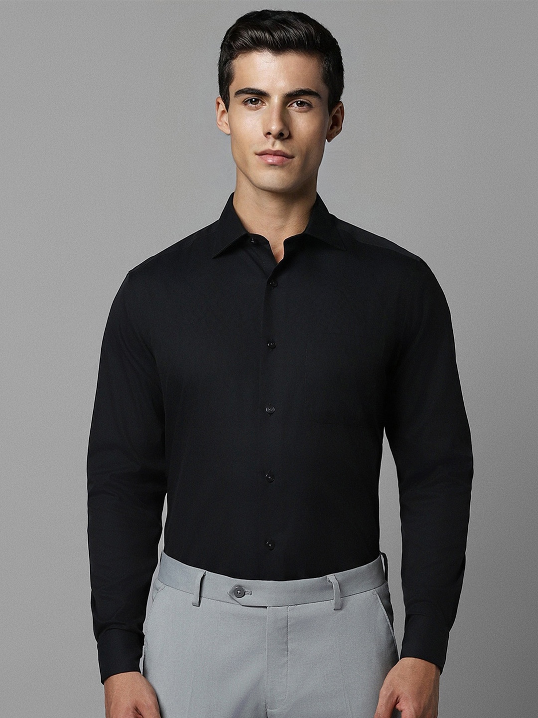 

Louis Philippe Pure Cotton Formal Shirt, Black