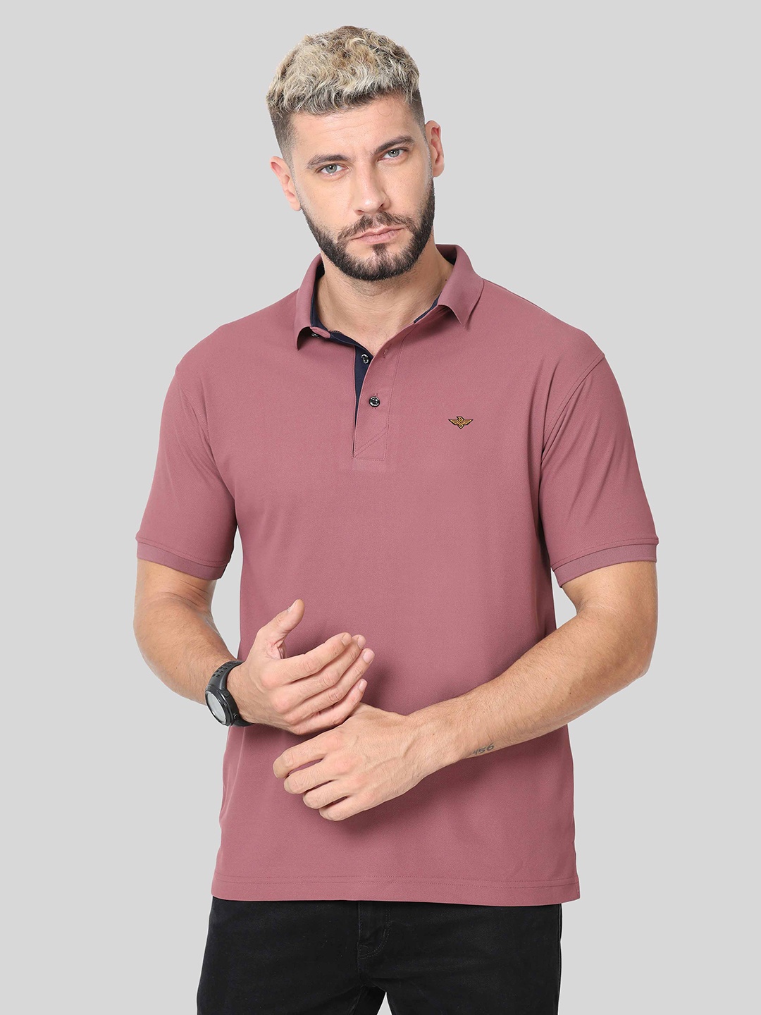 

STELLERS Dry Fit Polo Collar Sports T-shirt, Mauve