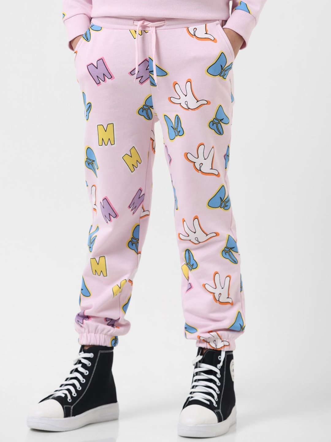 

Vero Moda Girls Printed Mid-Rise Joggers, Pink