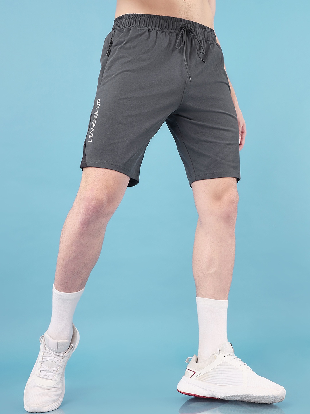 

Technosport Men Slim Fit Antimicrobial Technology Sports Shorts, Grey