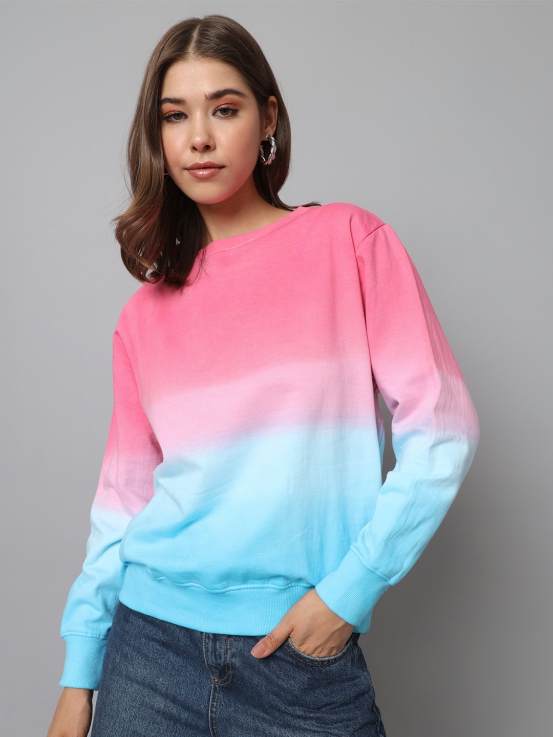 

The Dry State Abstract Printed Fleece Pullover, Pink