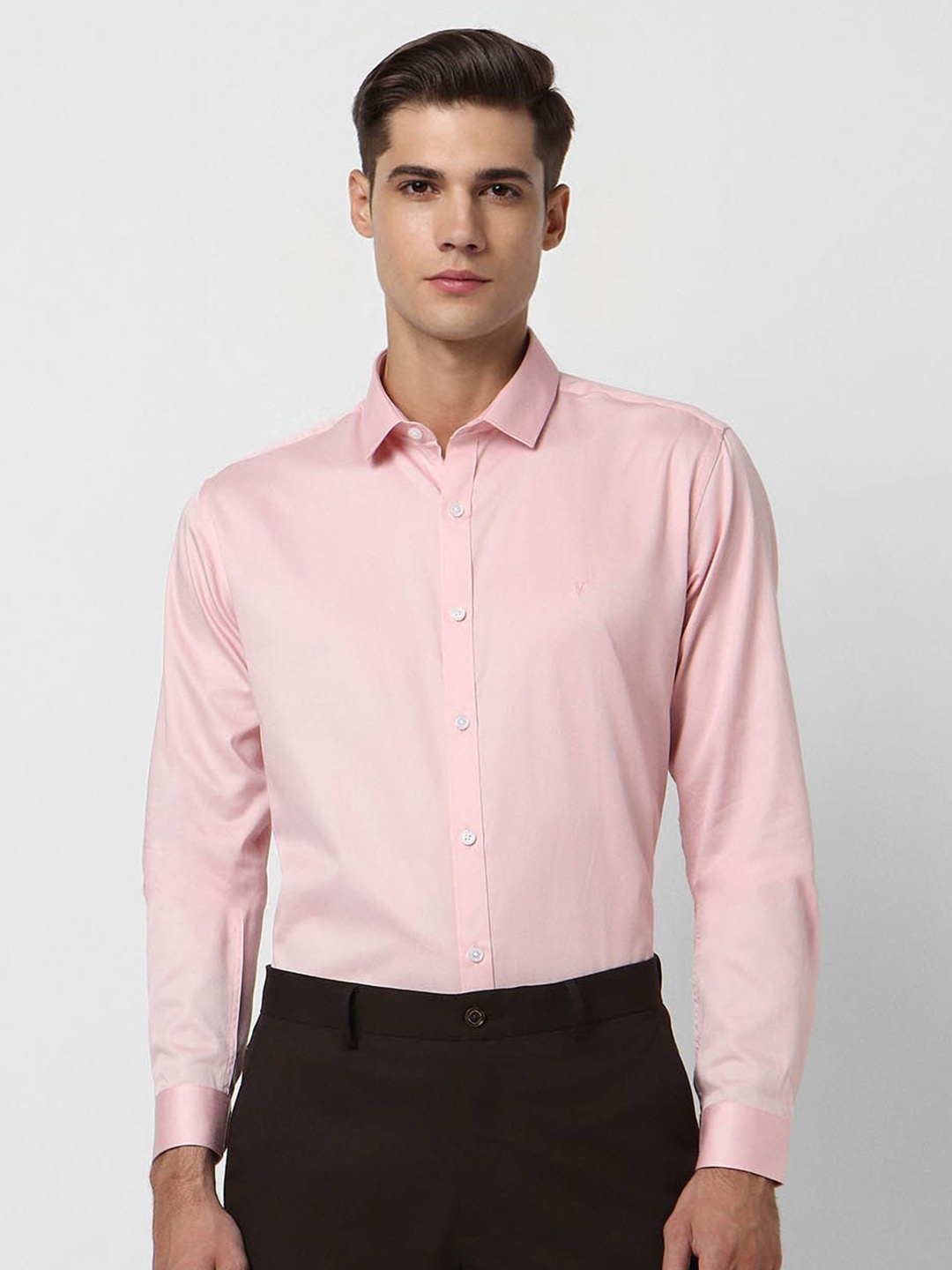 

V Dot Slim Fit Pure Cotton Formal Shirt, Pink