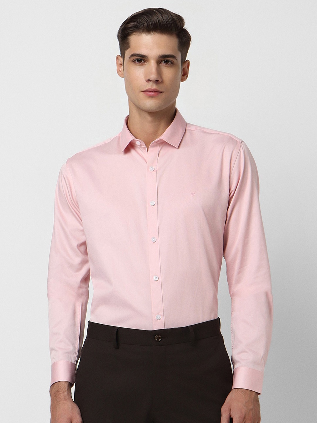 

V Dot Slim Fit Pure Cotton Formal Shirt, Pink