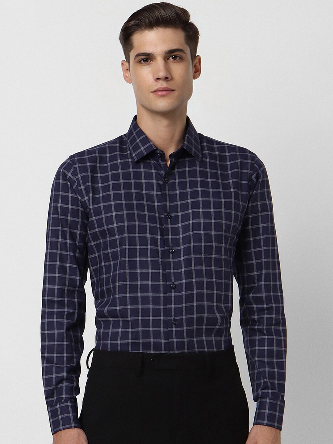

Van Heusen Slim Fit Pure Cotton Formal Shirt, Navy blue