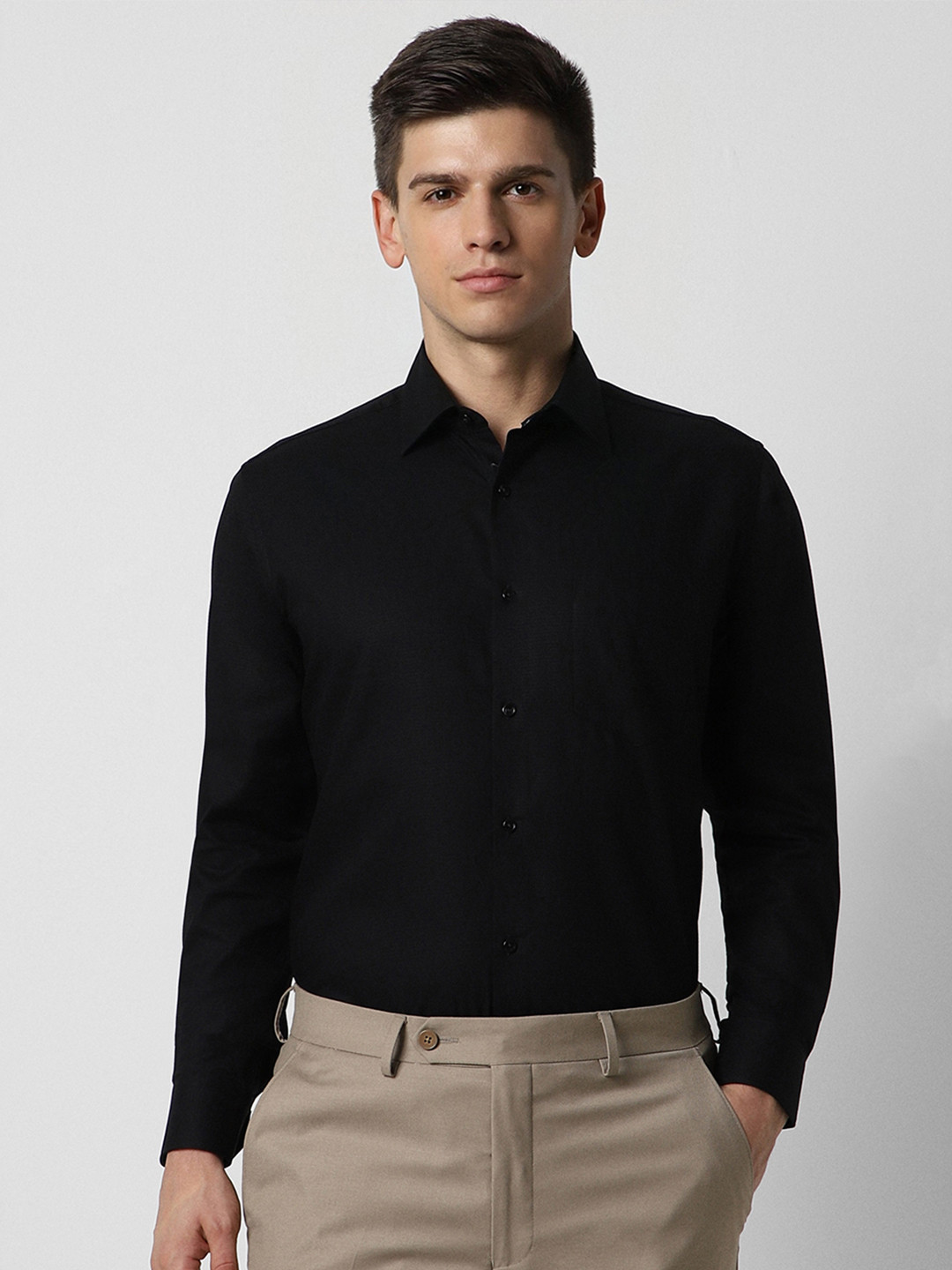 

Van Heusen Men Black Opaque Party Shirt