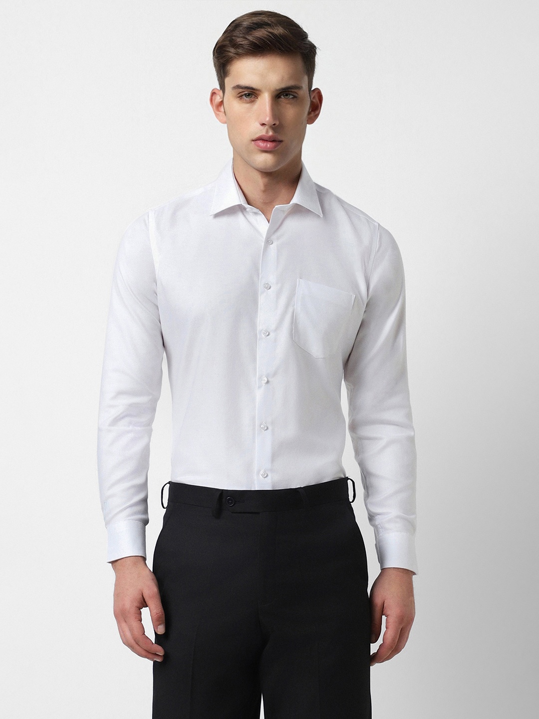 

Van Heusen Slim Fit Long Sleeves Spread Collar Cotton Opaque Formal Shirt, White