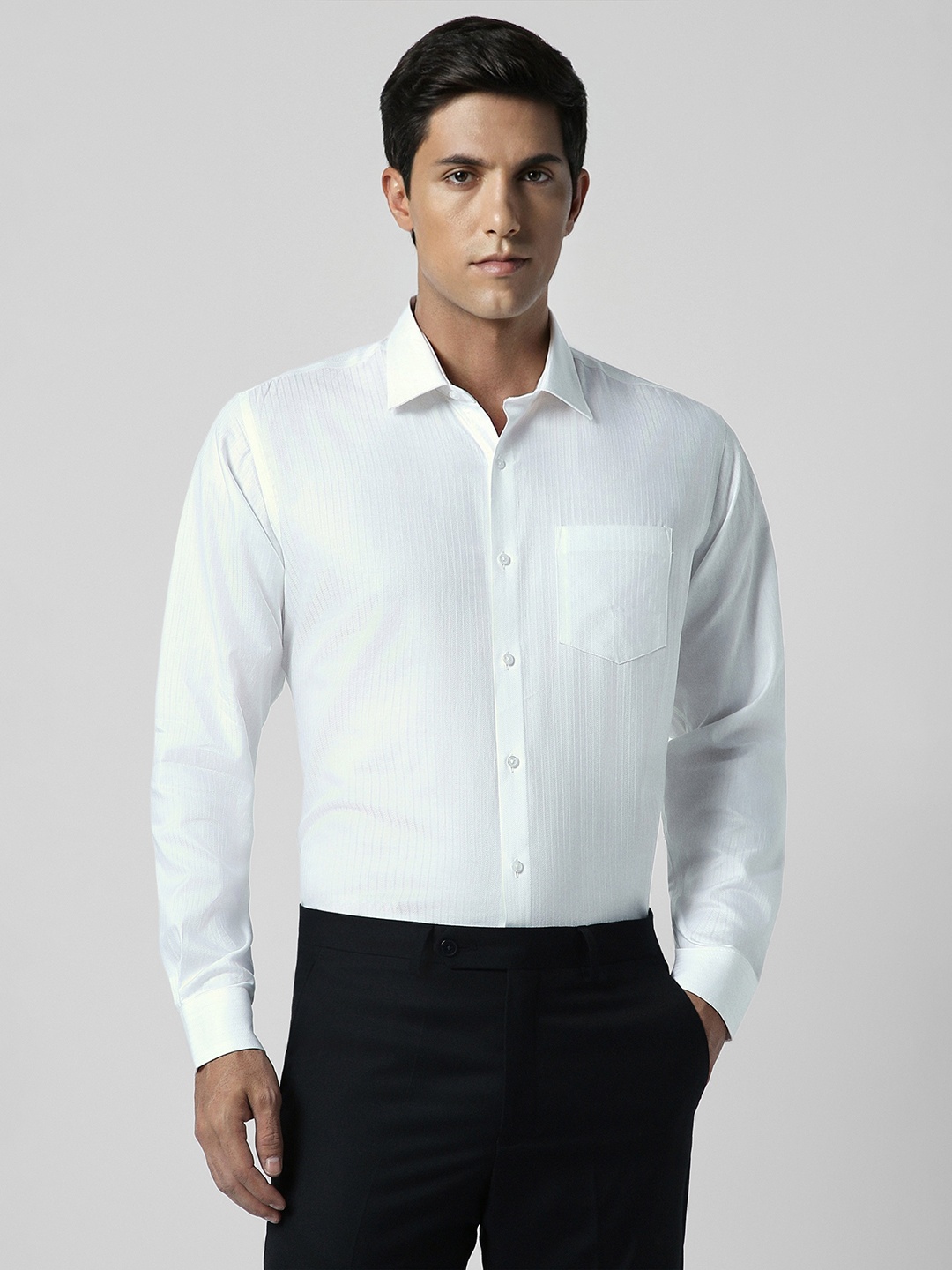 

Van Heusen Men White Opaque Formal Shirt