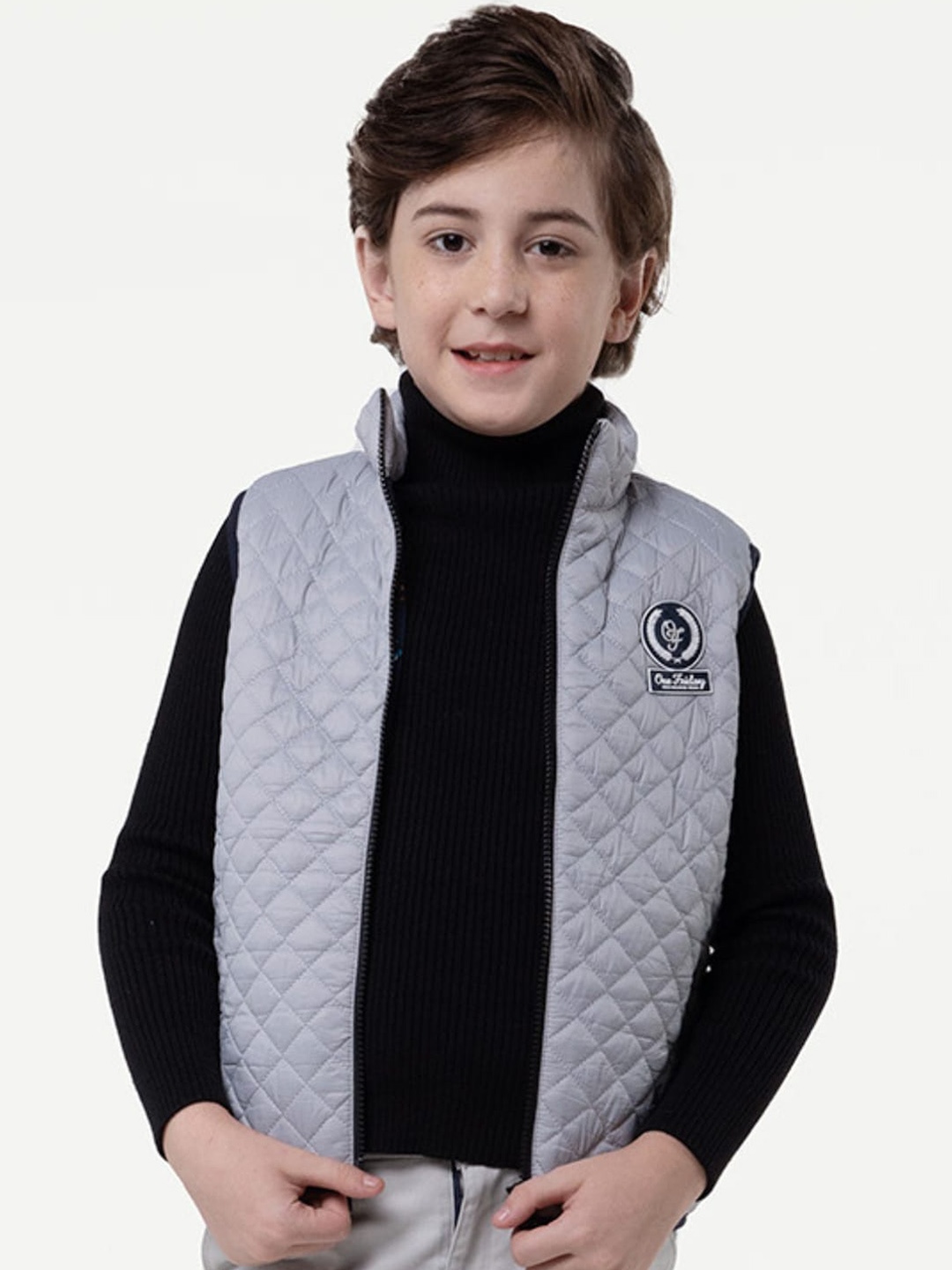 

One Friday Boys Sleeveless Quilted Jacket, Grey