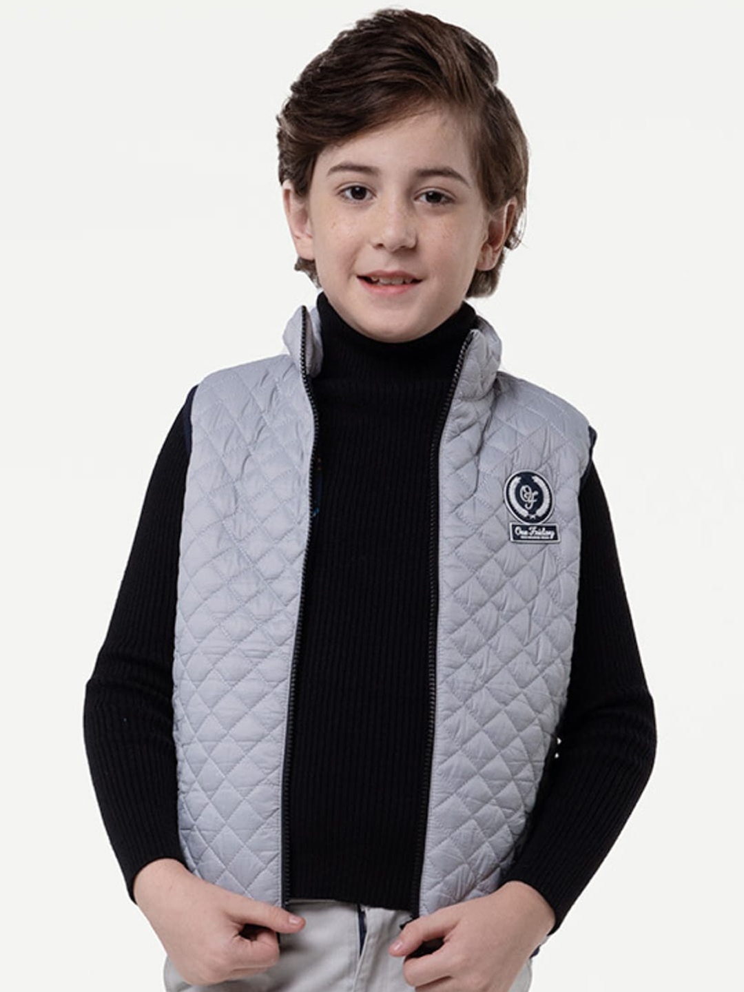 

One Friday Boys Sleeveless Quilted Jacket, Grey