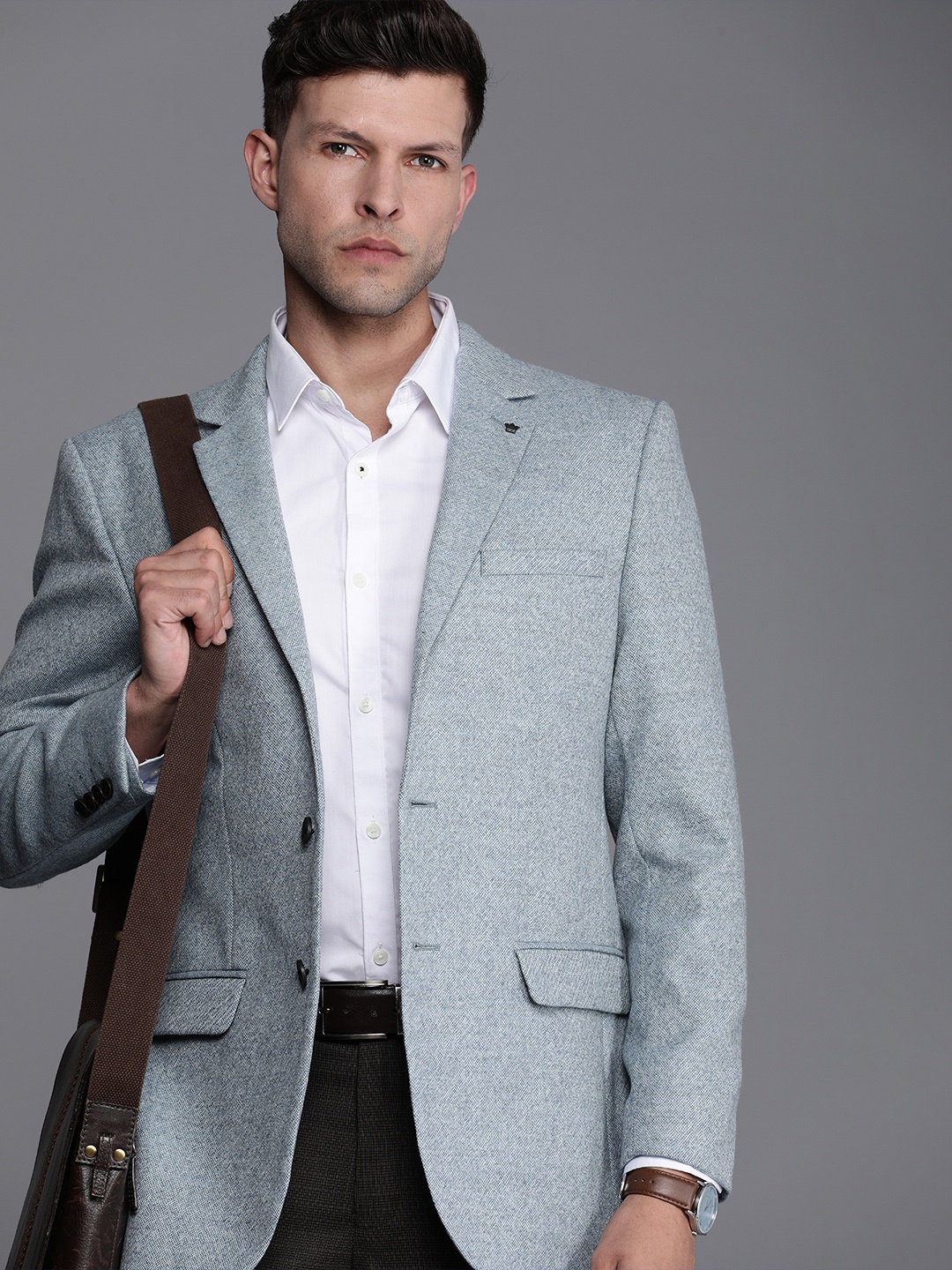 

Louis Philippe Pure Woollen Single Breasted Formal Blazer, Grey