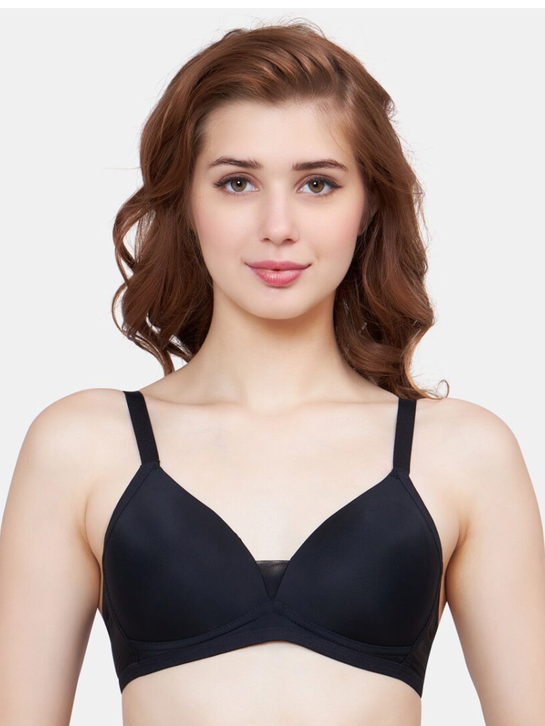 

PLUMBURY Medium Coverage Lightly Padded Plunge Bra, Black